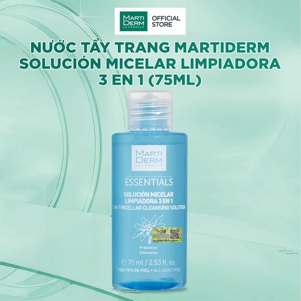  [DATE 03/2027] Nước Tẩy Trang MartiDerm Solución Micelar Limpiadora 3 En 1 (75ml) 