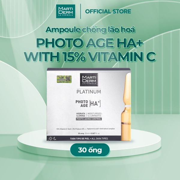 Ampoules 15% Vitamin C Nguyên Chất Chống Lão Hóa - MartiDerm Platinum Photo Age HA+