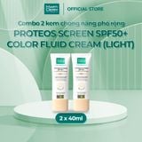  Combo 2 Kem Chống Nắng Làm Đều Màu Da, Phòng Chống Nám Quay Lại - MartiDerm The Originals Proteos Screen SPF50+ Color Fluid Cream (Light) 