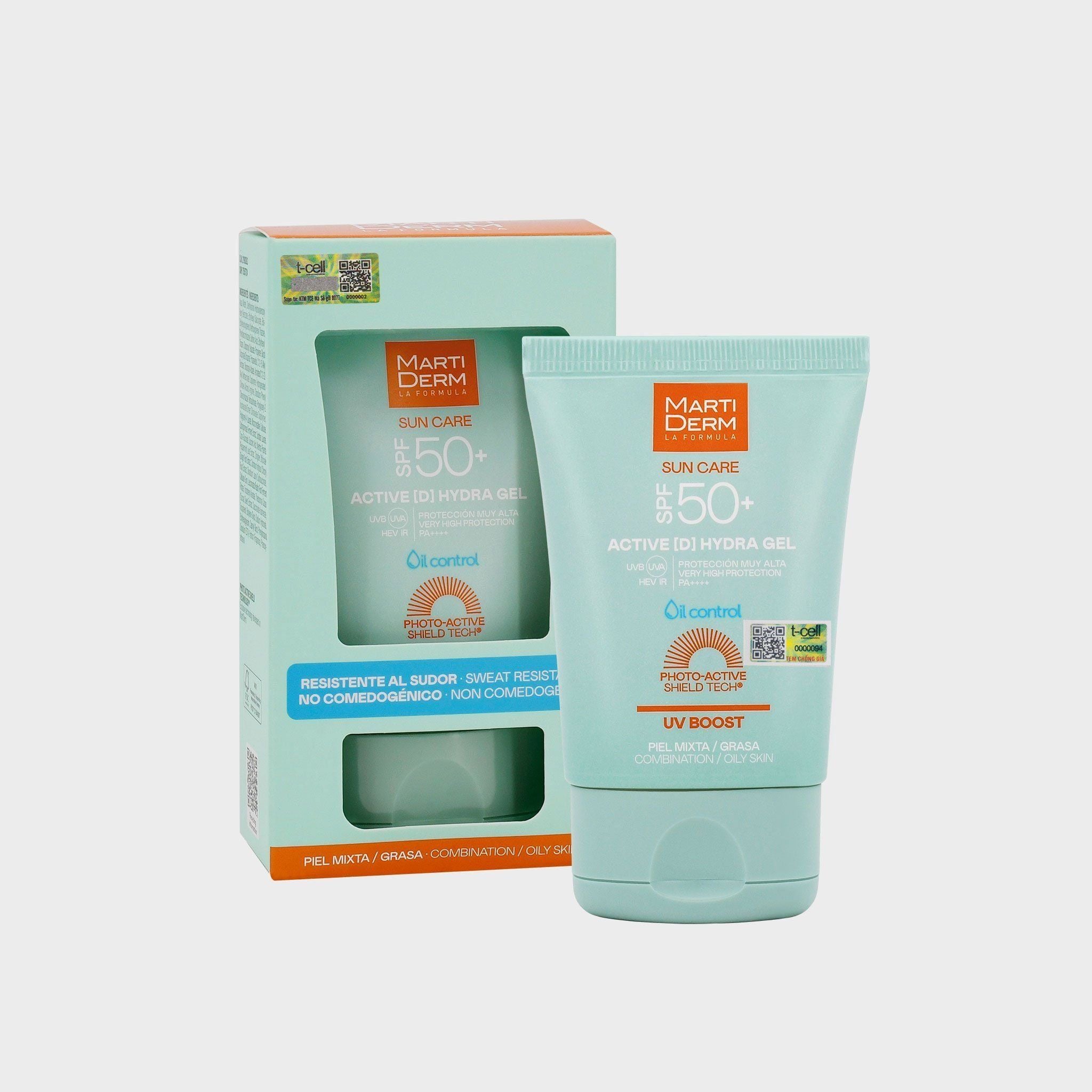  [MỚI RA MẮT] Kem Chống Nắng bảo vệ toàn diện cho người chơi thể thao - MartiDerm SPF 50+ Active [D] Hydra Gel 