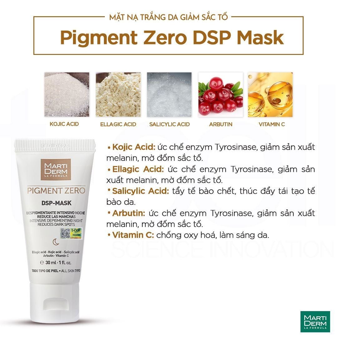  Mặt Nạ Làm Trắng Da Giảm Sắc Tố - MartiDerm Pigment Zero DSP Mask 
