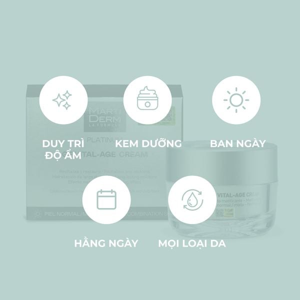  Kem Dưỡng Phục Hồi Chống Lão Hóa Đa Chức Năng - MartiDerm Platinum GF Vital Age Cream normal/mixed Skin (50ml) 