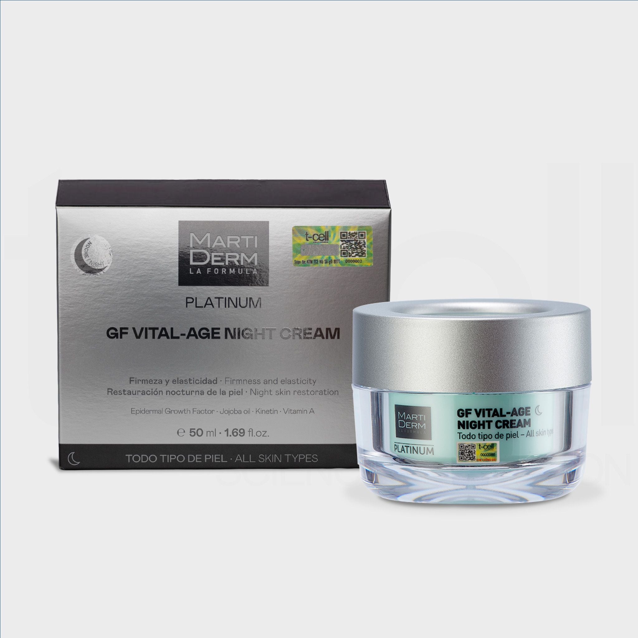  Kem Dưỡng Phức Hợp Retinyl Palmitate Phục Hồi Hỗ Trợ Trị Mụn & Trẻ Hóa - MartiDerm Platinum GF Vital Age Night Cream 
