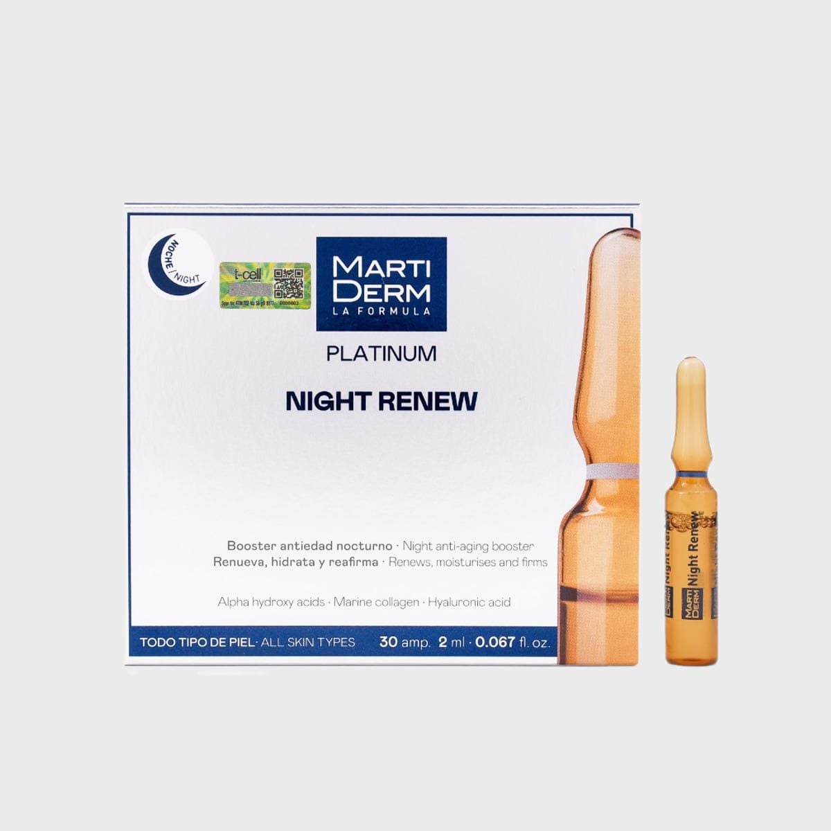  Ampoule Chống Lão Hoá & Tái Tạo Da Ban Đêm - MartiDerm Platinum Night Renew Ampoule 