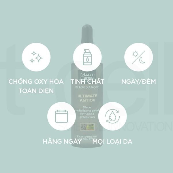 Tinh Chất Chống Oxy Hóa, Ngừa Lão Hóa Da - MartiDerm Black Diamond Ultimate Antiox Serum 