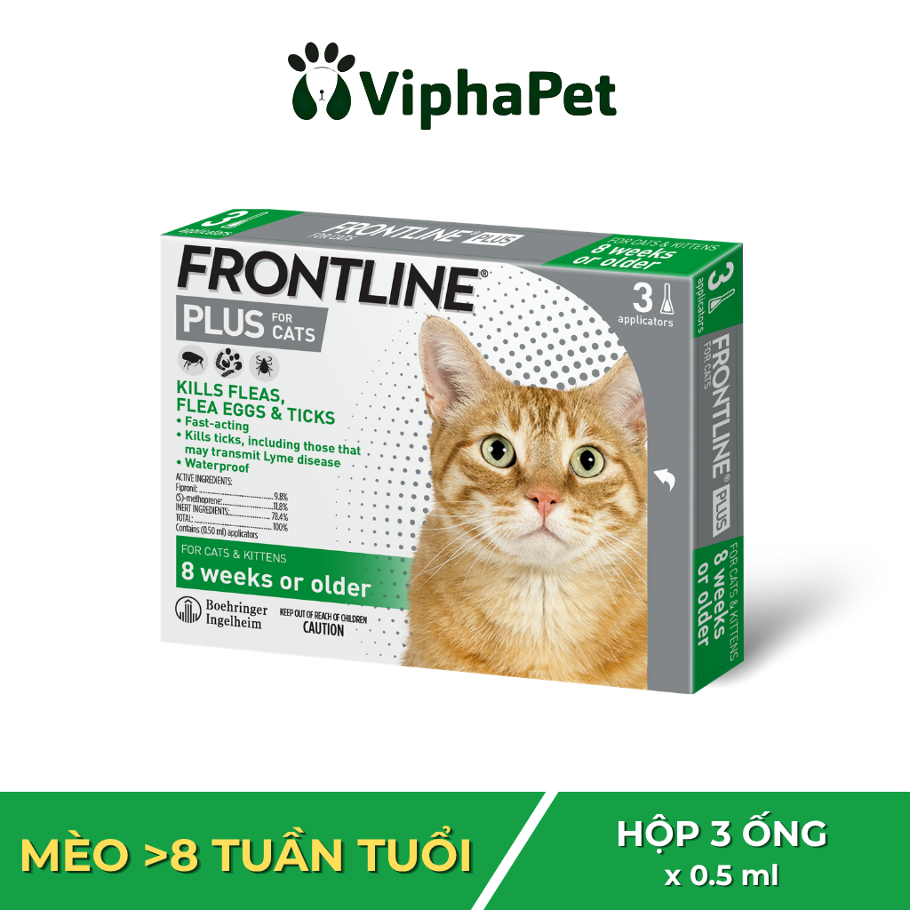 FRONTLINE® PLUS FOR CATS - Nhỏ gáy phòng & trị ve, rận, bọ chét cho mèo