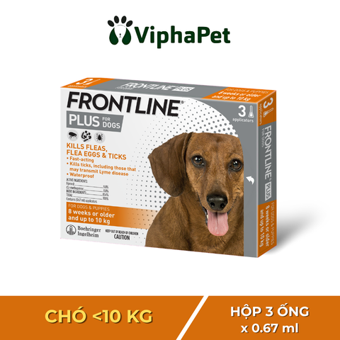 FRONTLINE® PLUS FOR DOGS Tuýp nhỏ gáy phòng & trị ve, rận, bọ chét (trứng, ấu trùng, con trưởng thành) cho chó size S (2-10kg)