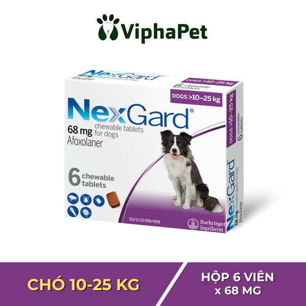 NEXGARD - Viên nhai phòng & trị ve, rận, bọ chét, ghẻ demodex, sarcoptes dành cho chó size L (10-25kg)