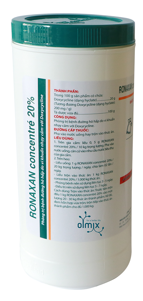 RONAXAN 20% - TRỊ NHIỄM KHUẨN ĐƯỜNG HÔ HẤP