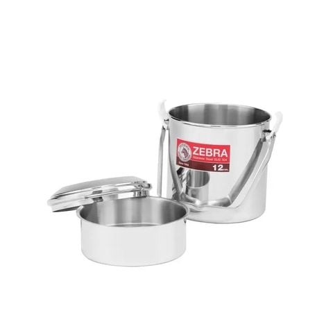 Camen Inox 304 Zebra 12cm, ngăn phụ sâu lòng - 151624 || Deep Stainless Steel Mess Kit With Compartments 12cm - 151624