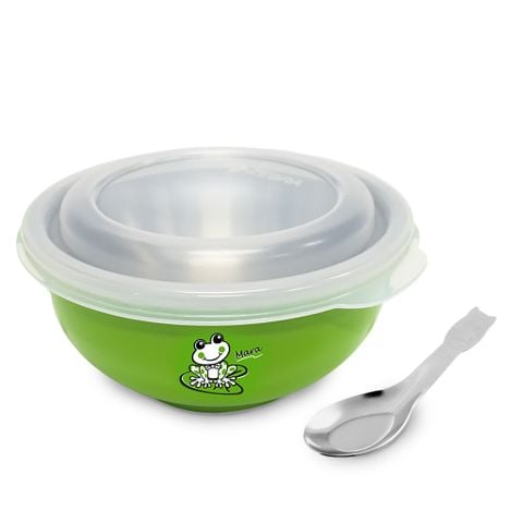 Bộ chén 2 lớp Inox 304 Zebra (nắp + muỗng) - 184202