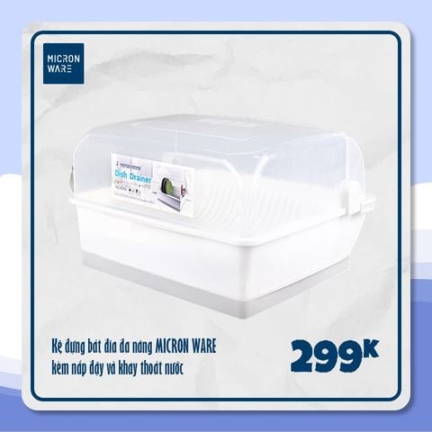 Kệ đựng bát đĩa đa năng kèm nắp đậy và khay thoát nước - JCP5555 || Kitchen Rack with Cover and Drainer -  JCP5555