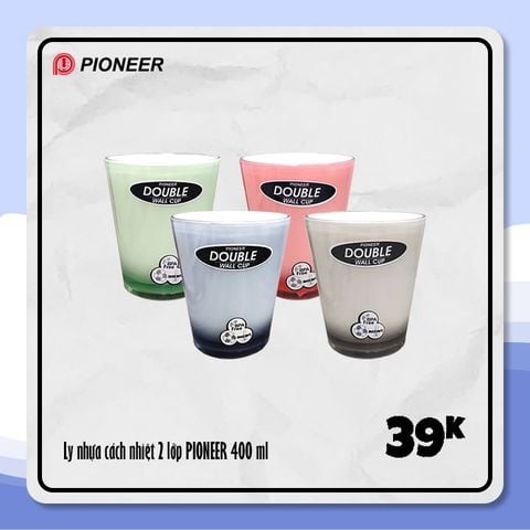 Ly nước nhựa 2 lớp Pioneer 400ml - PN1053-PS