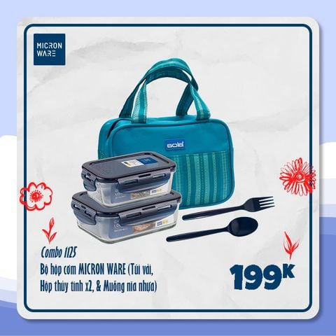 Bộ 02 hộp thủy tinh Micronware (6088, 6089) - Combo 1125