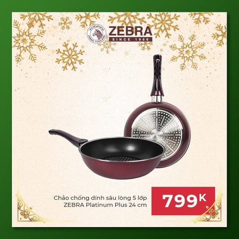 Chảo chống dính sâu lòng Zebra Platinum Plus IH 24cm - 174657 || Platinum Plus non-stick pan IH 24cm - 174657