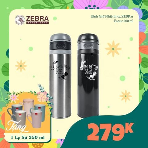 Bình giữ nhiệt Inox Zebra Forest 500ml - 112647