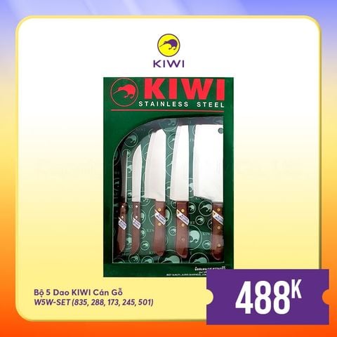 Bộ 5 dao kiwi cán gỗ tiện lợi W5W || Set of 5 Kiwi knives with wood handle W5W