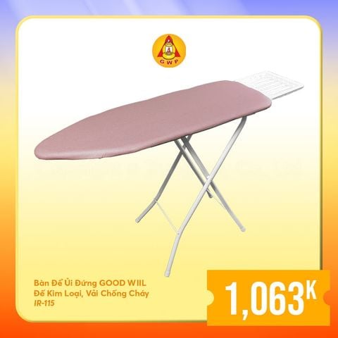 Bàn để ủi loại đứng có đế bằng kim loại, vải chống cháy - IR-115 || Large fire-resistant metal-coated ironing board - IR-115