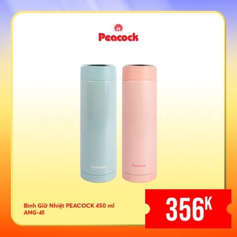 Bình giữ nhiệt Peacock 450ml - AMG-45 ||  Peacock Vacuum Bottle 450ml - AMG-45