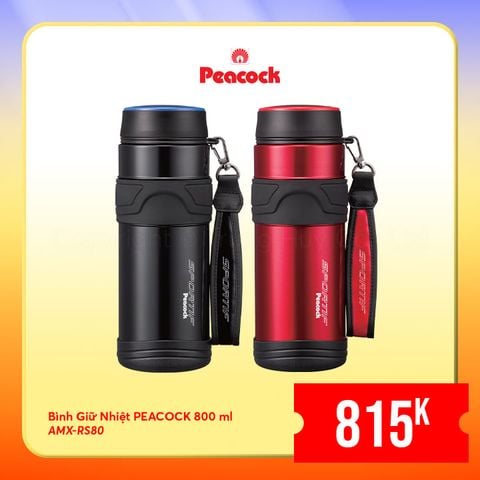 Bình giữ nhiệt Peacock 800ml - AMX-RS80 || Peacock Vacuum Bottle 800ml - AMX-RS80