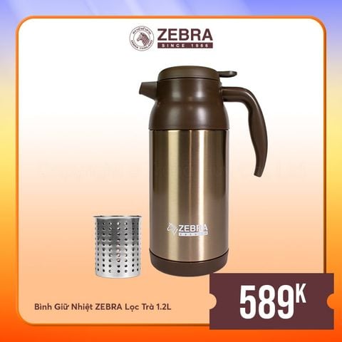 Bình Giữ Nhiệt Lọc Trà Inox Zebra 1.2L (Quai và Vòi rót)  - 112411