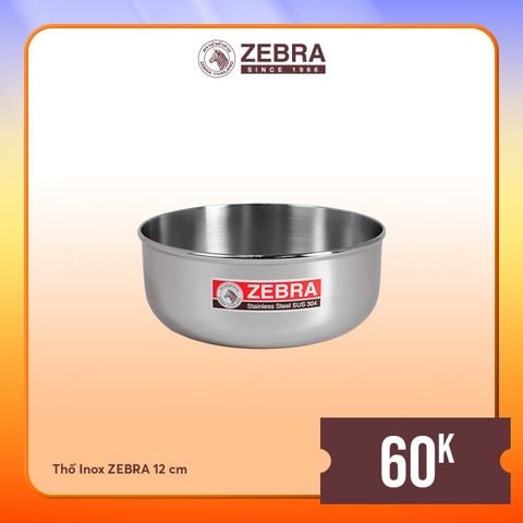 Thố Inox 304 ZEBRA 12cm - 111012 ||  Stainless steel soup bowl 12cm - 111012
