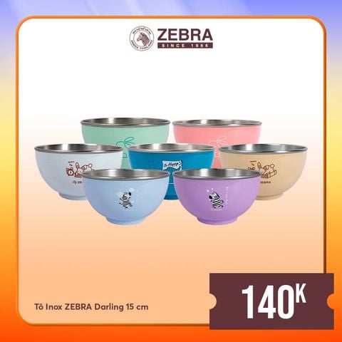 Tô Inox 304 cách nhiệt Zebra Darling 15cm - 135202 || Darling Heat Insulated Stainless Steel Bowl 15cm - 135202