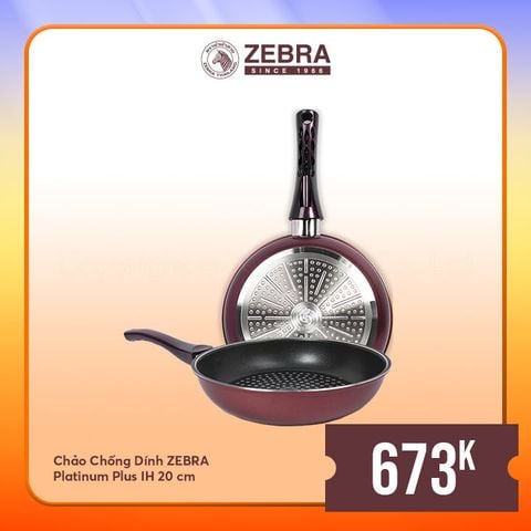 Chảo chống dính Zebra Platinum Plus IH 20cm  - 174650 || Platinum Plus IH non-stick pan 20cm IH 20cm  - 174650