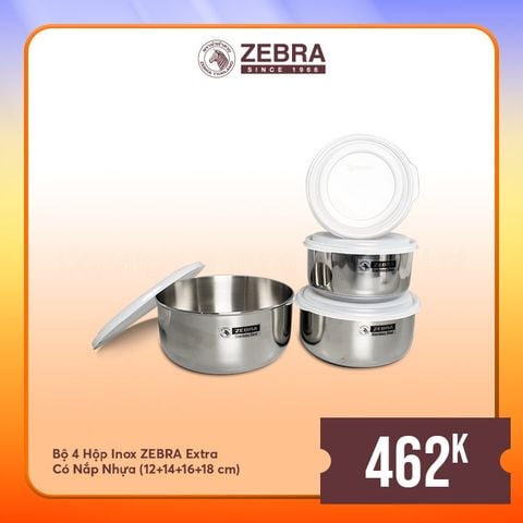 Bộ 4 thố Inox 304 Zebra (12cm - 18cm) - 184106