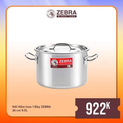 Nồi hầm Inox 1 đáy 26x18cm, 9,5L - 171126 || 1-layer-bottom stainless steel stockpot 26x18cm, 9.5L - 171126
