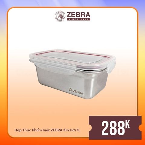 Hộp thực phẩm Inox 304 Zebra kín hơi - 3 size ( 1L, 1.6L, 2.6L )