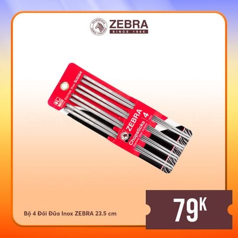 Bộ 4 đôi đũa Inox 304 Zebra 23.5cm - 999005