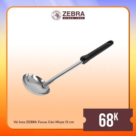 Vá (Mui) Inox Zebra Focus cán nhựa 12cm - 105233 || Stainless Steel Ladle with Plastic Handle - 12cm - 105233