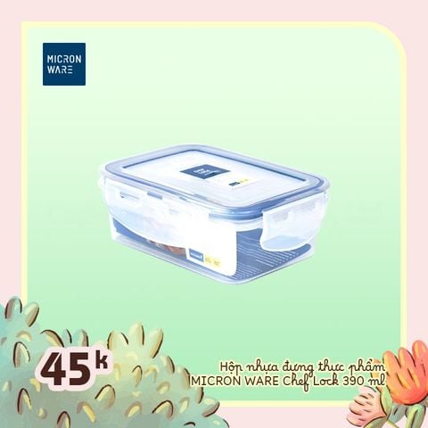 Hộp nhựa đựng thực phẩm Chef Lock 390ml - JCP0002 || Chef Lock Plastic Food Container 390ml - JCP0002