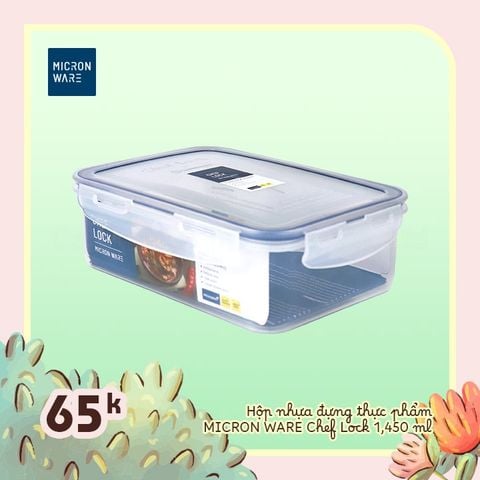 Hộp nhựa đựng thực phẩm Chef Lock 1,450ml - JCP0004 || Chef Lock Plastic Food Container 1450ml - JCP0004