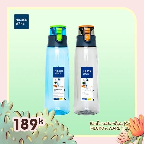 Bình nước nhựa MicronWare 1.2L - 5242 || Water Bottle 1.2L - 5242 - HS