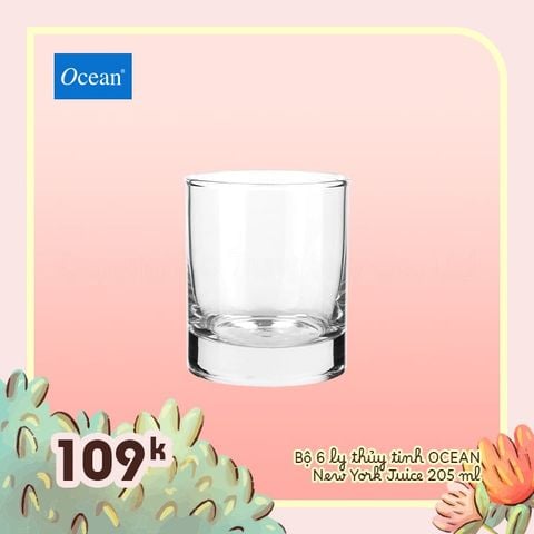 Bộ 6 ly thủy tinh New york 205ml - 5B0780706G0000 || Set of 6 New york glasses 205ml - 5B0780706G0000