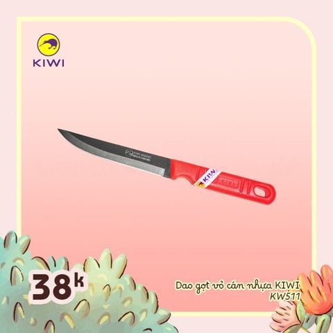Kiwi - Dao gọt 511 cán nhựa đỏ - R511 || Kiwi Peeling Knife With Red Handle - R511