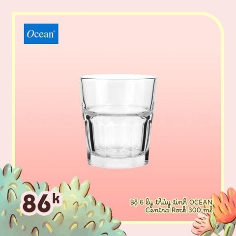 Bộ 6 ly thủy tinh Centra Rock 300ml - 1P01960 || Centra Rock glass 300ml - 1P01960