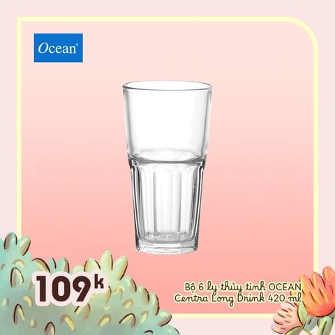 Bộ 6 ly thủy tinh Centra Long Drink 420ml - 1P01962 || Centra Long Drink Glass 420ml - 1P01962