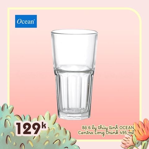 Bộ 6 ly thủy tinh Centra Long drink 495ml - 1P01963 || Centra Long drink glass 495ml - 1P01963