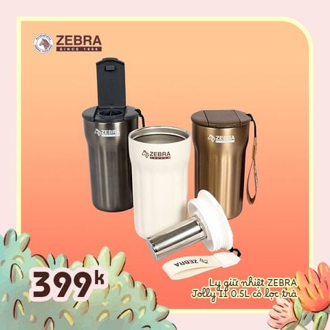 Ly giữ nhiệt Zebra Jolly II 0.5L có lọc trà - 912709