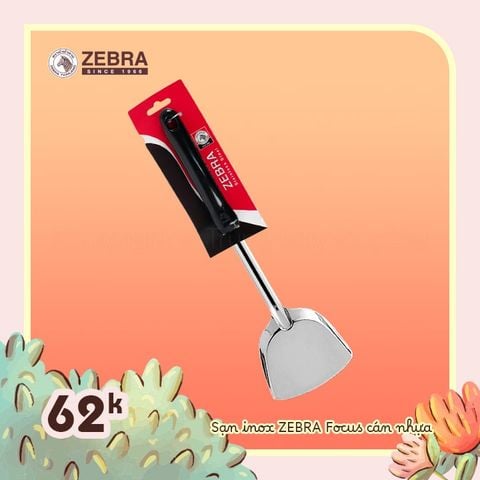 Sạn Inox 304 Zebra Focus cán nhựa - 104108 || Focus stainless steel spatula with plastic handle - 104108