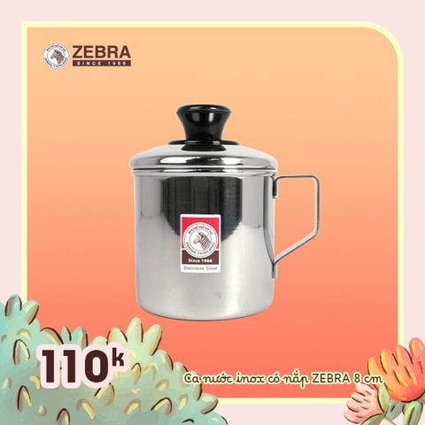 Ca nước Inox có nắp 08cm - 110108 || Stainless Steel Mug with lid 8cm - 110108