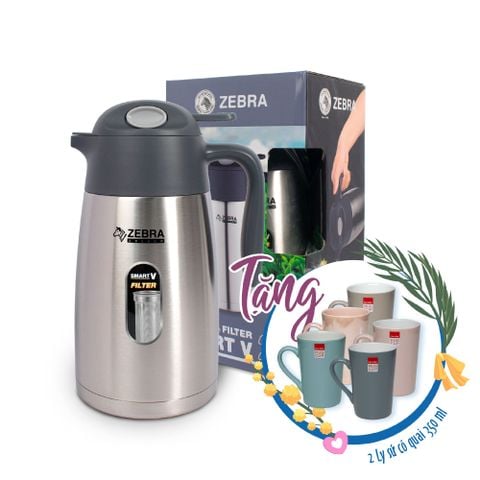 Bình giữ nhiệt Inox 304 Zebra Smart V có Lọc trà || Zebra Smart V stainless steel vacuum flask with Tea Filter