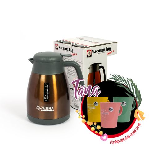 Bình giữ nhiệt Inox Smart II 1L Zebra có quai và vòi rót - 112967 || Zebra Smart II stainless steel vacuum flask with spout and handle 1L - 112967