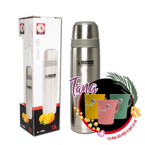 Bình giữ nhiệt Inox Zebra 1L Prima - 112959 || Prima Zebra stainless steel vacuum flask 1L - SUS304