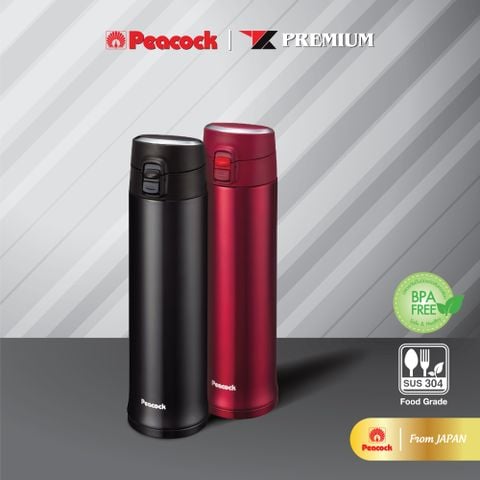 Bình giữ nhiệt Peacock 600ml - AML-60 || Peacock Vacuum Bottle 600ml - AML-60
