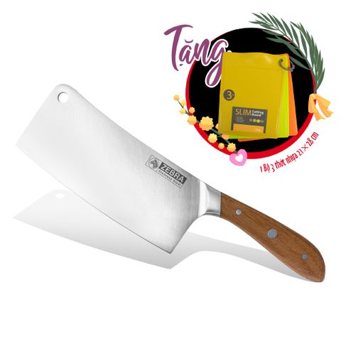 Dao Inox Zebra Browny Chopper cán gỗ 7.5