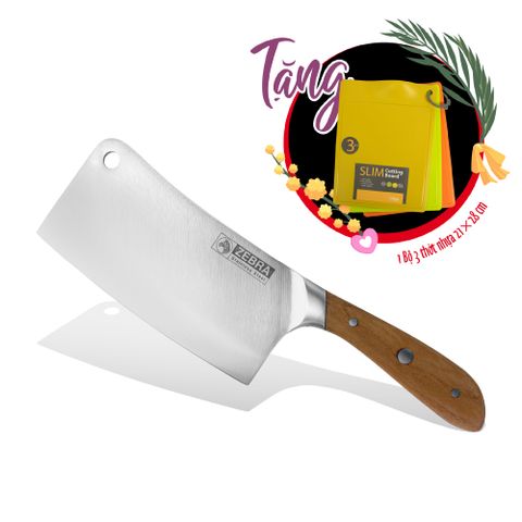 Dao Inox Zebra Browny Chopper cán gỗ  6.5